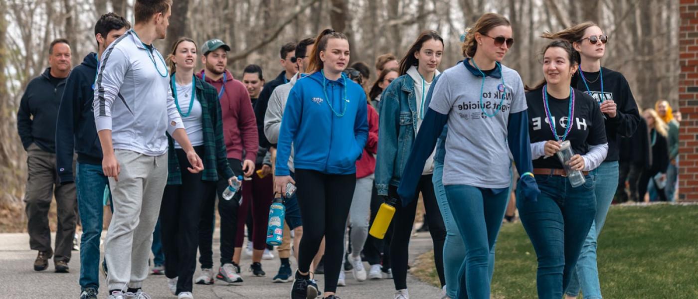 A group of students march for suicide prevention